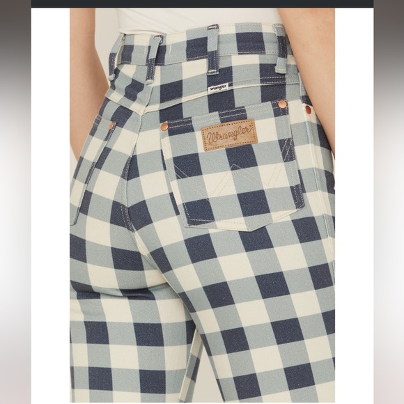 - Wrangler Earth Wash blue checkered denim jeans - Picture 4 of 9